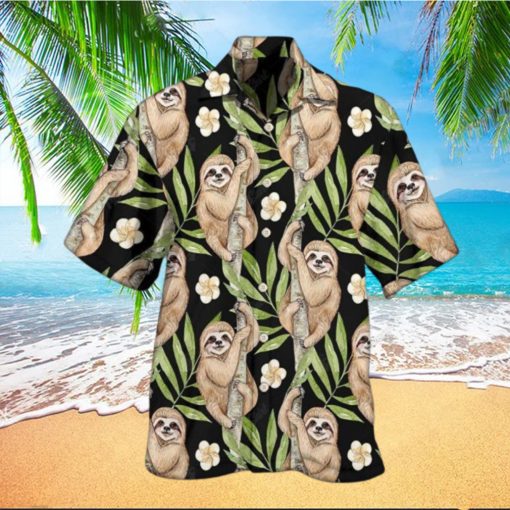 Sloth Tropical Leaf Limited Edition Summer Beach Hawaiian Shirt For Men hawaiian shirt