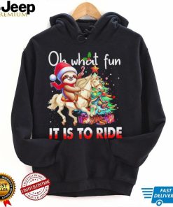 Sloth riding Unicorn oh what fun it is to ride Xmas shirt