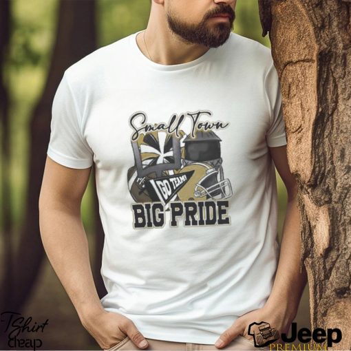 Small Town Big Pride Black and Vegas Gold Football Shirt