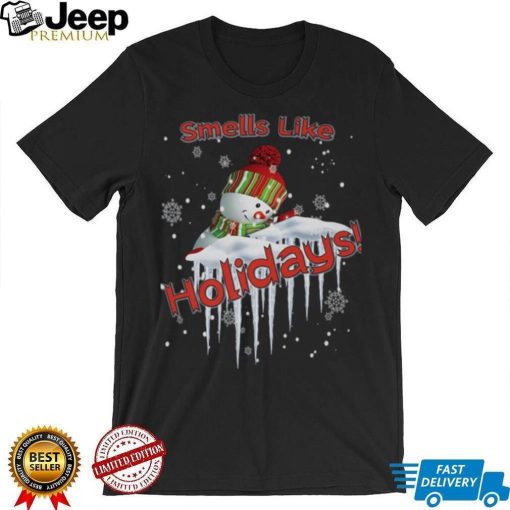 Smells Like Christmas Spirit Shirt Funny Snowman Shirt Punny