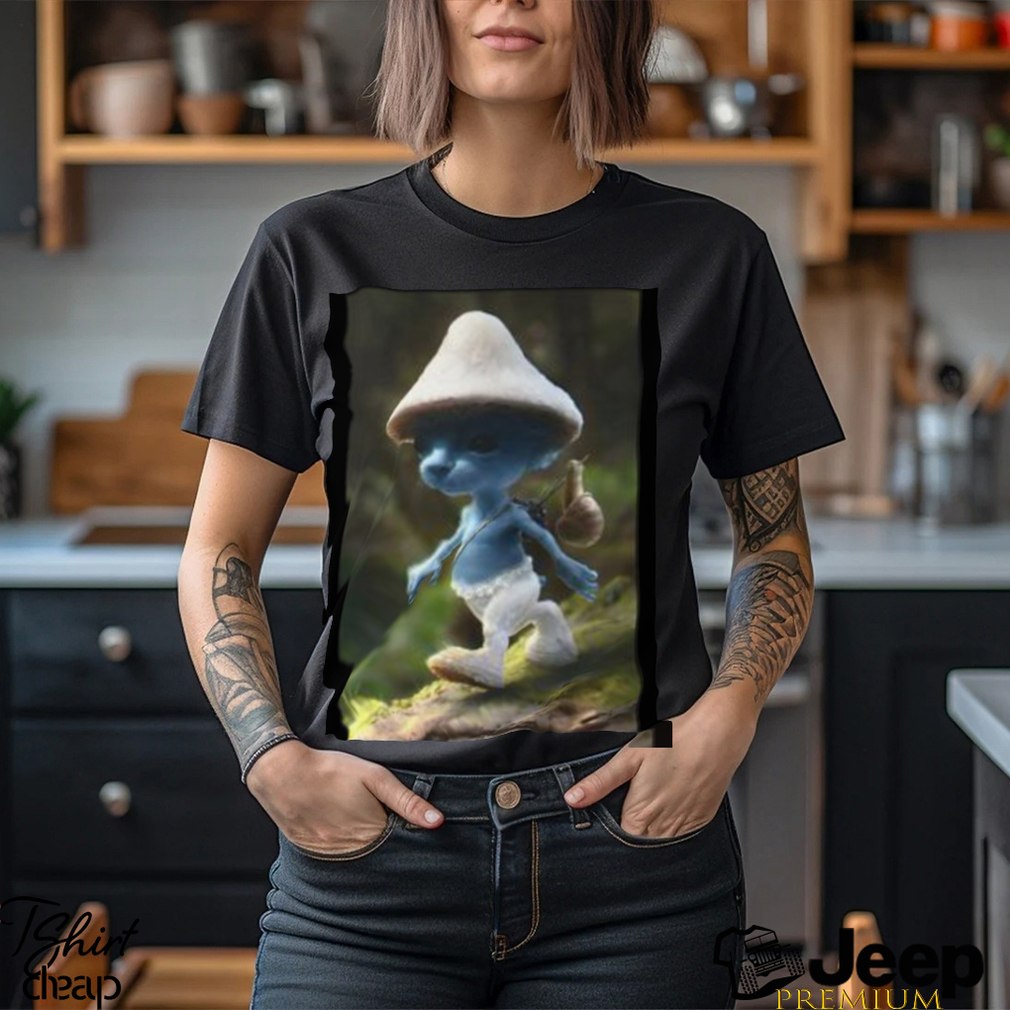 Smurf Cat Realistic Cat Mushroom T-Shirt