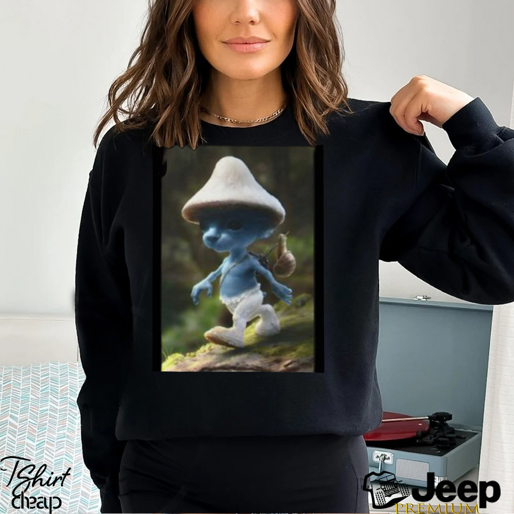 Smurf Cat Realistic Cat Mushroom T-Shirt