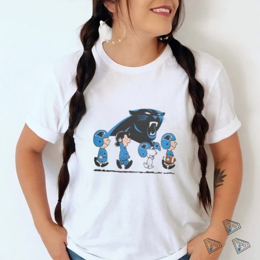 Snoopy And Friends Walking Carolina Panthers Shirt