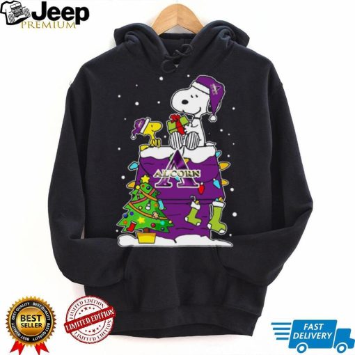 Snoopy And Woodstock Alcorn State Braves Christmas Tree T shirt