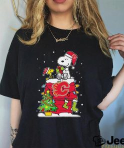 Snoopy And Woodstock Calgary Flames Christmas Tree Shirt