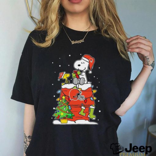 Snoopy And Woodstock Cleveland Browns Christmas Tree shirt