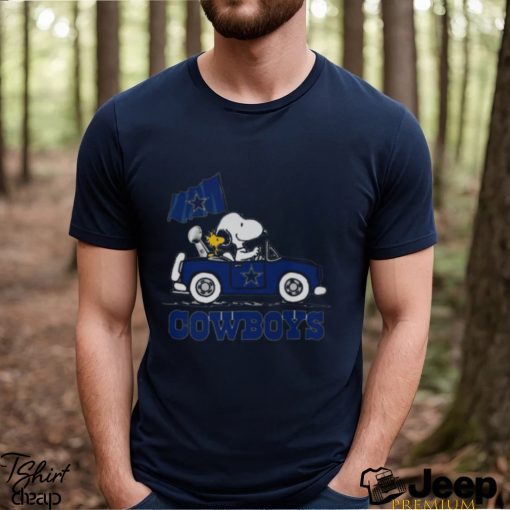 Snoopy And Woodstock Driving Car Dallas Cowboys T shirt