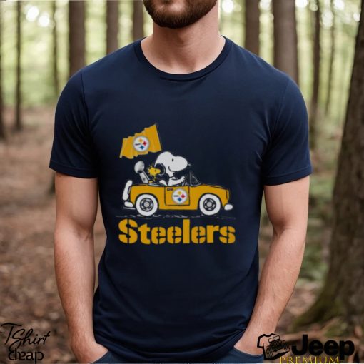 Snoopy And Woodstock Driving Car Pittsburgh Steelers T shirt