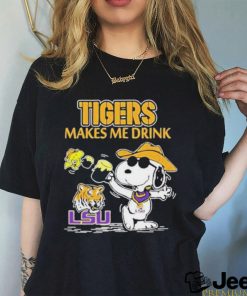 Snoopy And Woodstock LSU Tigers Makes Me Drinks Shirt