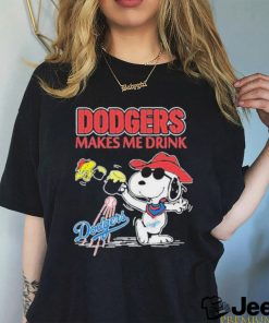 Snoopy And Woodstock Los Angeles Dodgers Makes Me Drinks Shirt