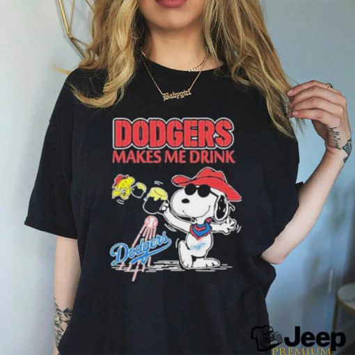 Snoopy And Woodstock Los Angeles Dodgers Makes Me Drinks Shirt