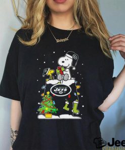 Snoopy And Woodstock New York Jets Christmas Tree shirt