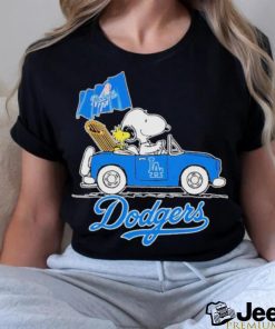 Snoopy And Woodstock Riding Car Los Angeles Dodgers 2023 Shirt