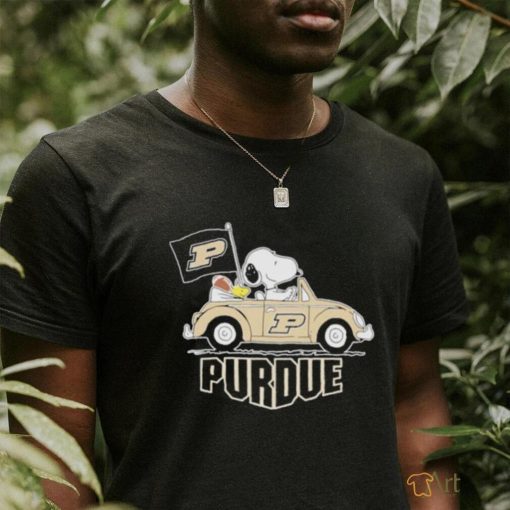 Snoopy And Woodstock Riding Car Purdue Boilermakers Shirt