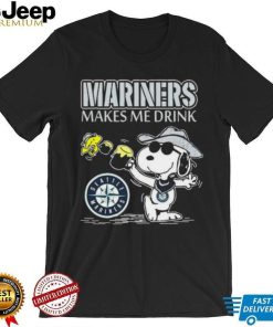 Snoopy And Woodstock Seattle Mariners Makes Me Drinks Shirt