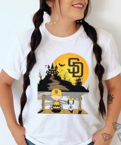 Snoopy Charlie Brown Sit Under Moon San Diego Padres Halloween shirt