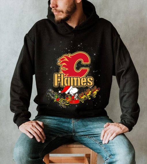 Snoopy Christmas Calgary Flames T Shirts