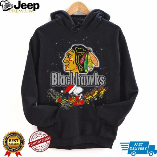 Snoopy Christmas Chicago Blackhawks T Shirts