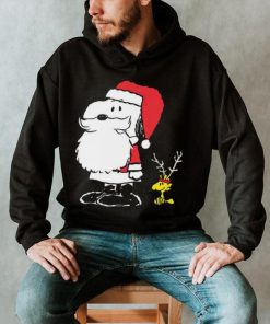 Snoopy Christmas Shirt Holiday Snoopy Woodstock Antlers Santa Claus T Shirt