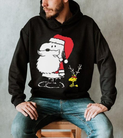 Snoopy Christmas Shirt Holiday Snoopy Woodstock Antlers Santa Claus T Shirt