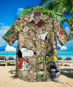 Snoopy For Man And Woman Print Short Sleeve Hawaiian Shirts