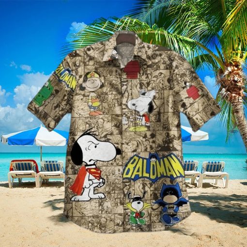 Snoopy For Man And Woman Print Short Sleeve Hawaiian Shirts