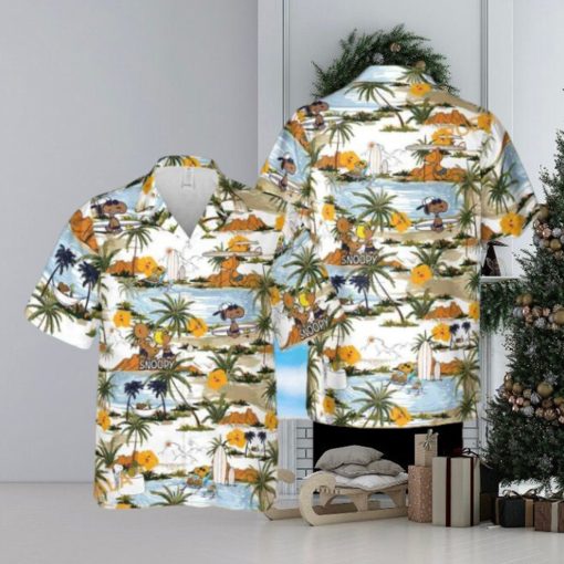 Snoopy & Friends Brown Hawaiian Shirt, Beach Trip Family Gift