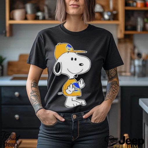 Snoopy Golden State Warriors NBA Double Middle Fingers Fuck You Shirt