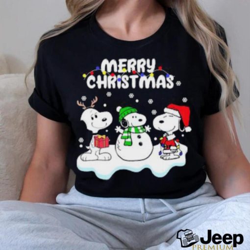 Snoopy Hat Santa Reindeer Merry Christmas Shirt