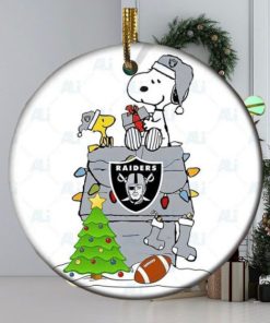 Snoopy Las Vegas Raiders NFL Football Ceramic Tree Ornaments