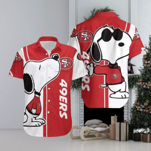 Snoopy Lovers NFL San Francisco 49ers Hawaiian Shirt Gift For Football Fans, NFL Hawaiian Shirt