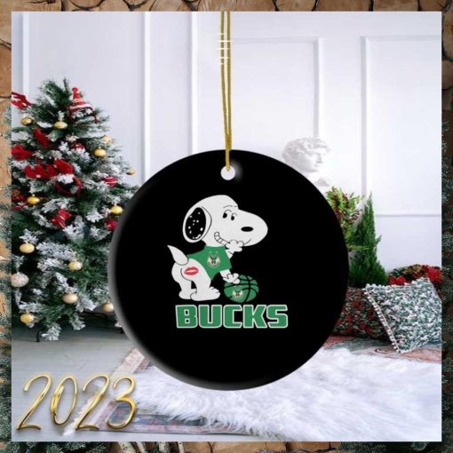 Snoopy Milwaukee Bucks Sexy 2023 Ornament