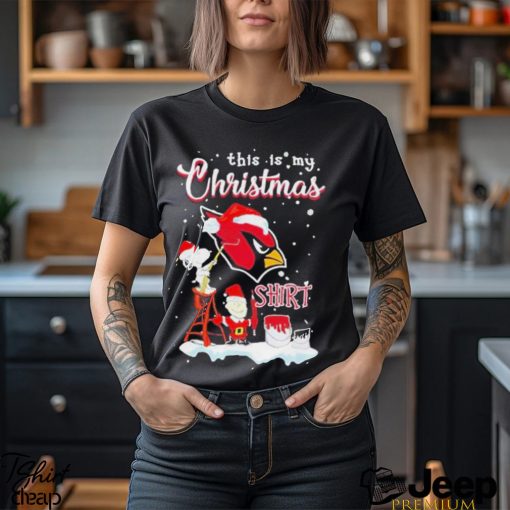 Snoopy and Charlie Brown NFL Arizona Cardinals This Is My Christmas T Shirt