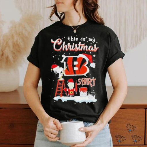 Snoopy and Charlie Brown NFL Cincinnati Bengals This Is My Christmas T Shirt