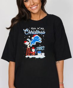 Snoopy and Charlie Brown NFL Detroit Lions This Is My Christmas T Shirt