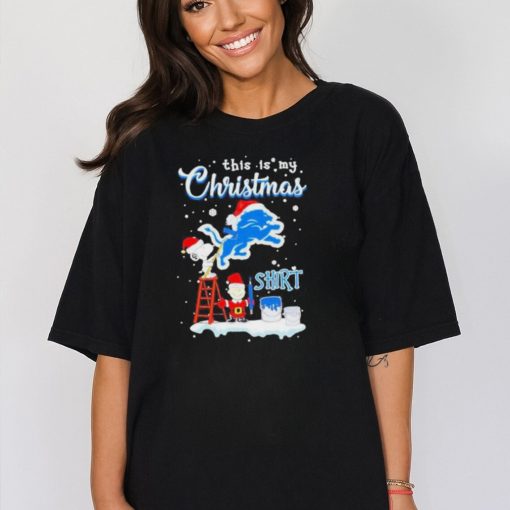 Snoopy and Charlie Brown NFL Detroit Lions This Is My Christmas T Shirt