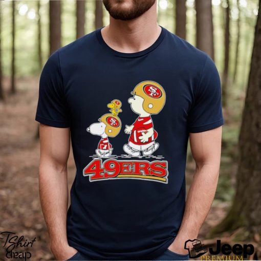 Snoopy and Charlie Brown San Francisco 49ers football The Peanuts characters gift shirt