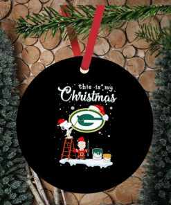 Snoopy and Charlie Brown Santa Green Bay Packers this is my Christmas ornament
