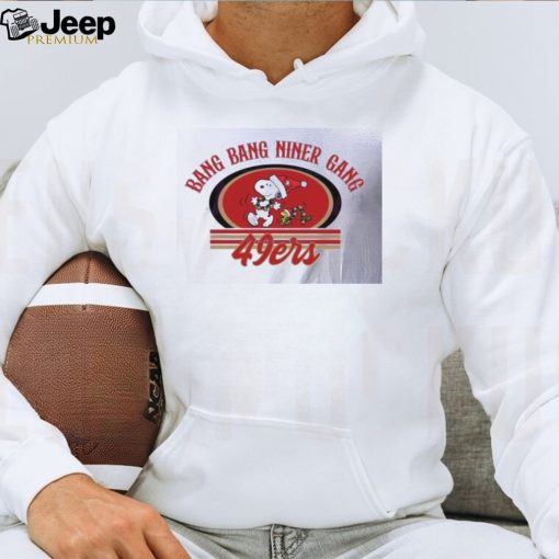 Snoopy and Woodstock Bang Bang Niner Gang SF 49ers shirt