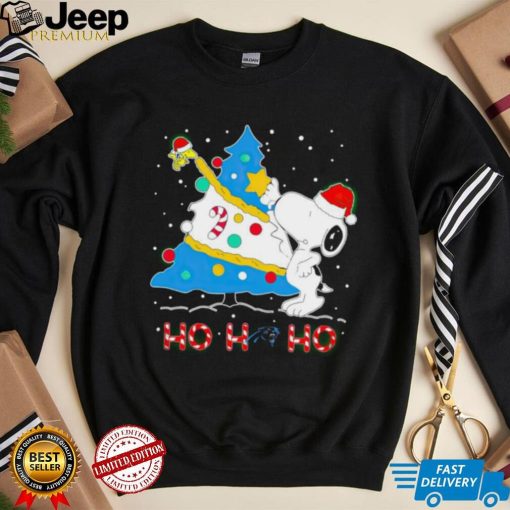 Snoopy and Woodstock Carolina Panthers Christmas Shirt