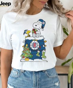 Snoopy and Woodstock Christmas gift for fans LA clippers NBA xmas tree shirt