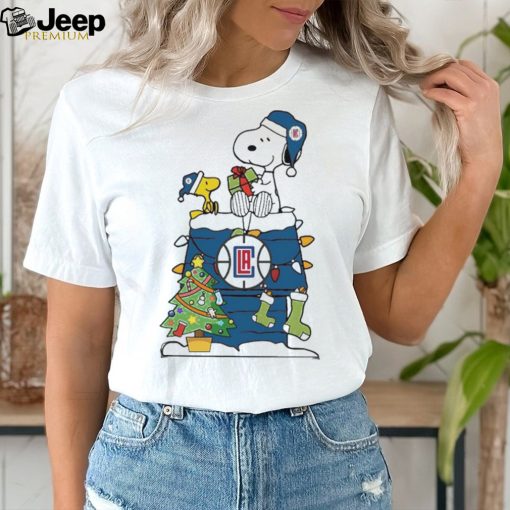 Snoopy and Woodstock Christmas gift for fans LA clippers NBA xmas tree shirt