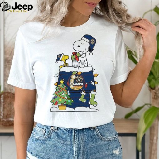 Snoopy and Woodstock Christmas gift for fans denver nuggets NBA finals 2023 champions xmas tree shirt