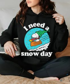 Snoopy and Woodstock I need a snow day Christmas t shirt