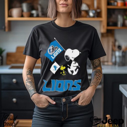 Snoopy and Woodstock detroit lions flag helmet Shirt