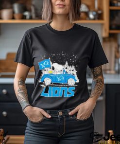 Snoopy and Woodstock dring car Detroit Lions Christmas shirt