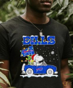 Snoopy and Woodstock driving car Bills Christmas shirt