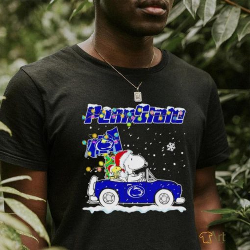 Snoopy and Woodstock driving car Penn State Christmas shirt