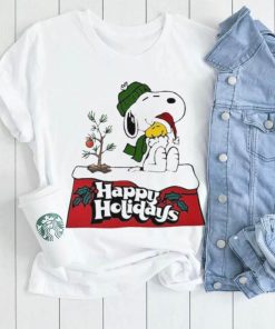 Snoopy and Woodstock happy holidays christmas shirt