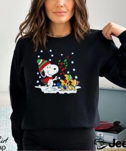 Snoopy and Woodstock singing Merry Christmas shirt